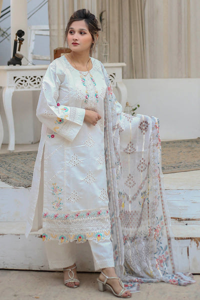 3PC Embroidered Khaddar Dress -10