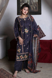 3PC Embroidered Khaddar Dress -03