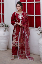 3PC Embroidered Khaddar Dress -11