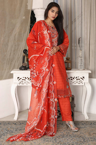 3PC Embroidered Khaddar Dress -15