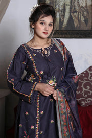 3PC Embroidered Khaddar Dress -03