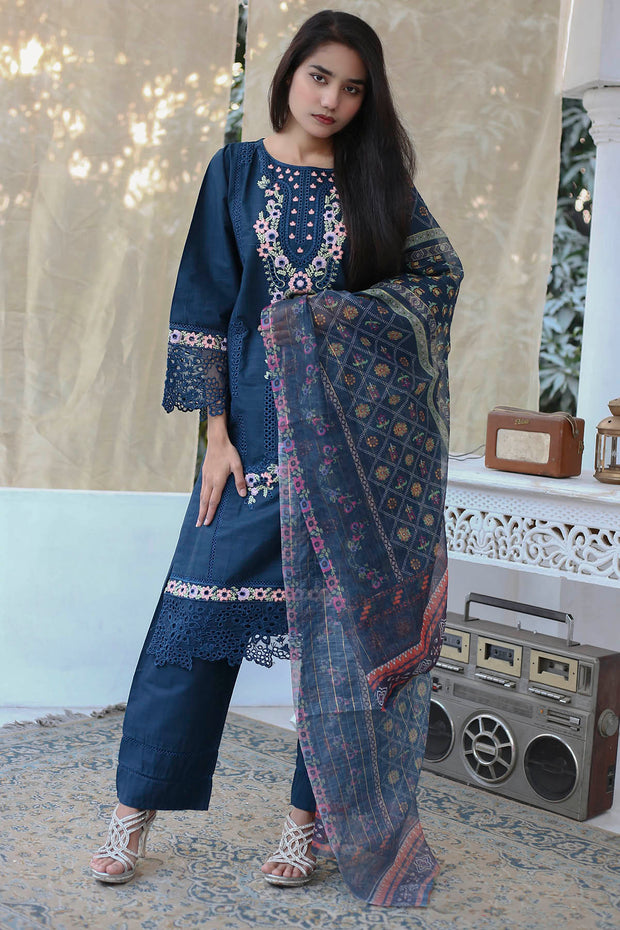 3PC Embroidered Khaddar Dress -17