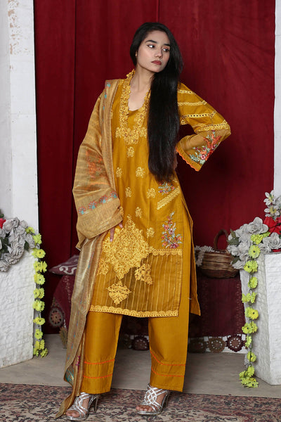 3PC Embroidered Khaddar Dress