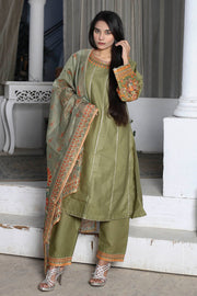 3PC Embroidered Khaddar Dress -07