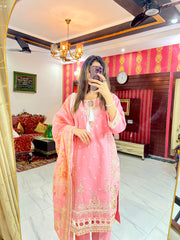 3PC Embroidered Khaddar Dress