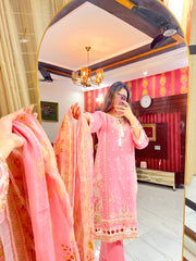 3PC Embroidered Khaddar Dress