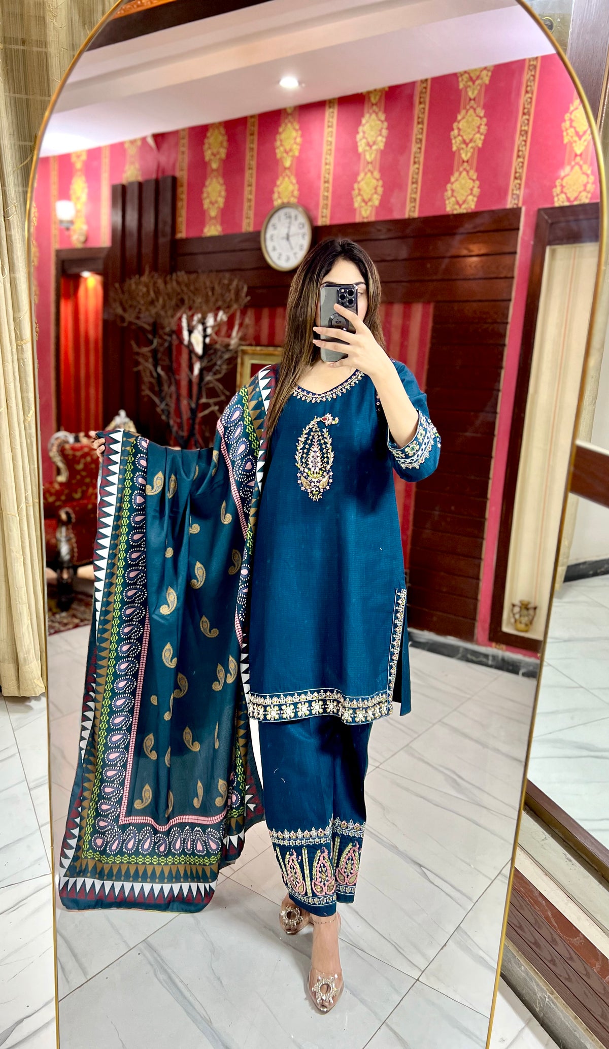 3PC Embroidered Khaddar Dress