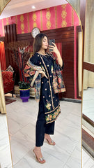 3PC Embroidered Khaddar Dress