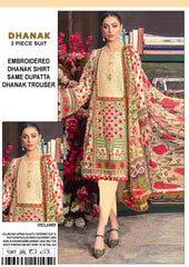 3PC Embroidered Dhanak Dress With Wool Shawl